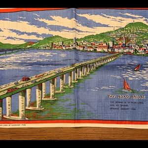 Vintage Tay Road Bridge Linen Towel/Wall Hanging
